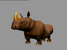 Gif animé rhinocéros crie